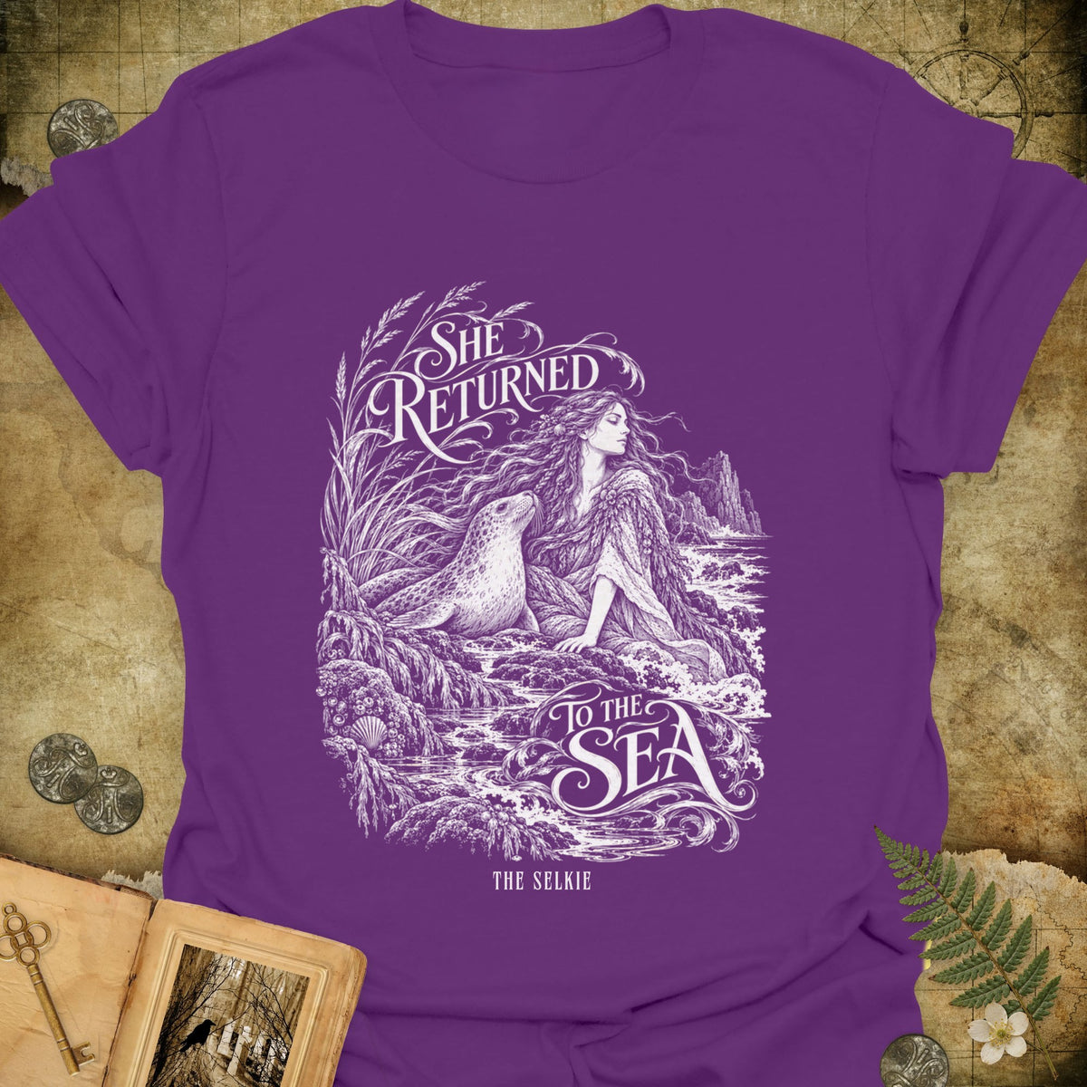 She Returned To The Sea T-Shirt - Purple