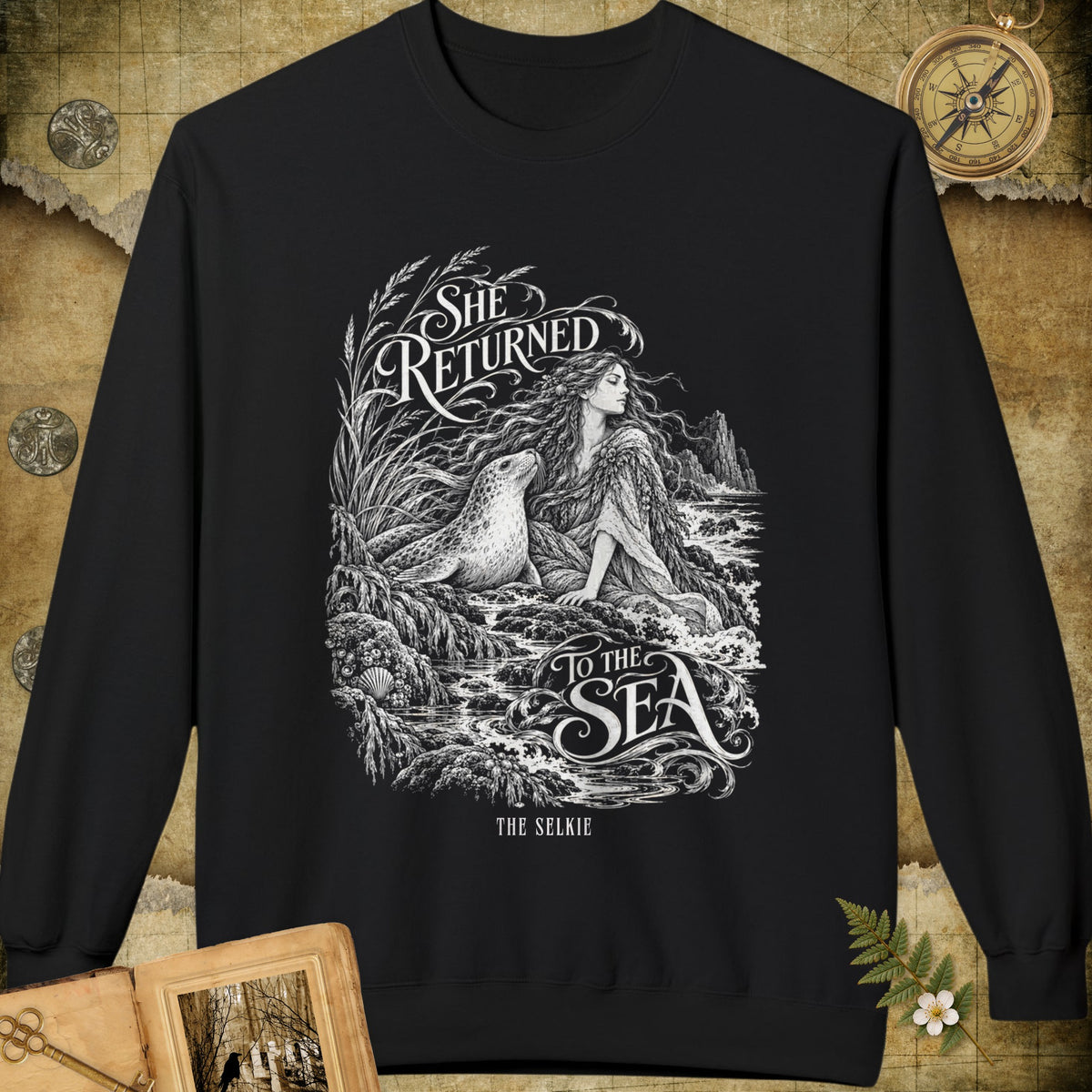She Returned To The Sea Sweatshirt - Black