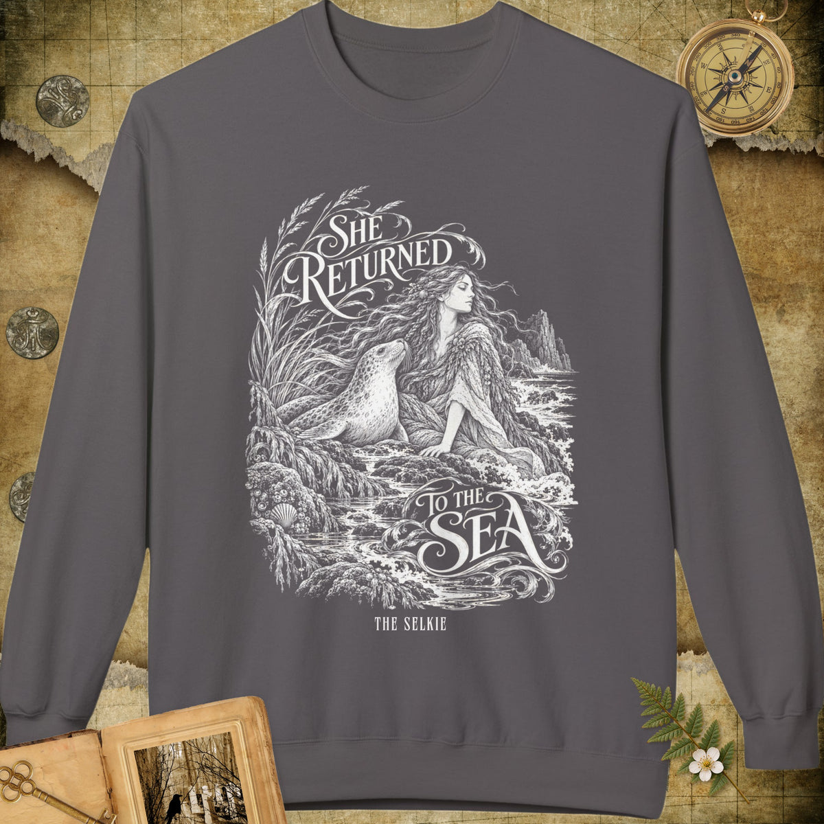 She Returned To The Sea Sweatshirt - Charcoal