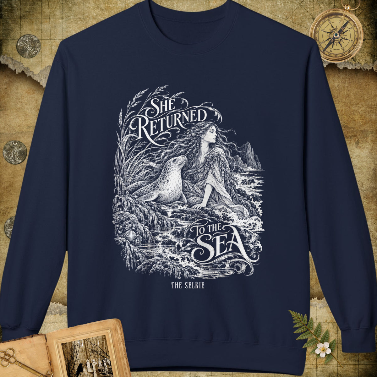 She Returned To The Sea Sweatshirt - Navy
