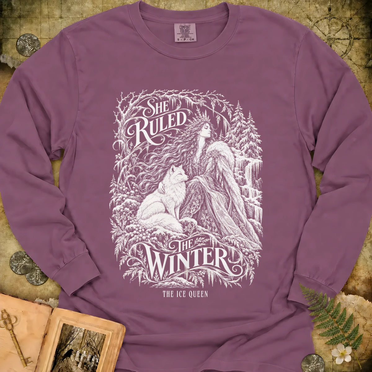 She Ruled Winter Long Sleeve T-Shirt - Berry