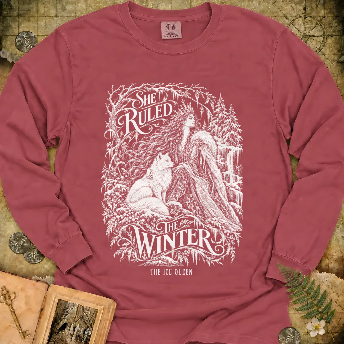 She Ruled Winter Long Sleeve T-Shirt - Brick