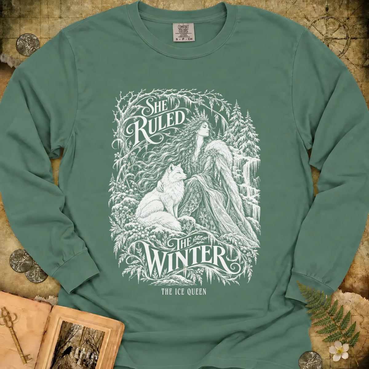 She Ruled Winter Long Sleeve T-Shirt - Light Green
