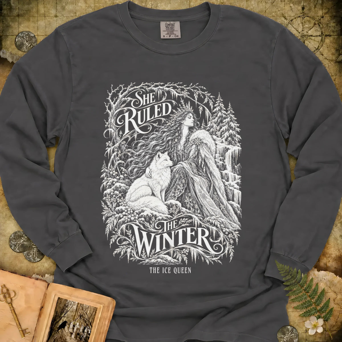 She Ruled Winter Long Sleeve T-Shirt - Pepper