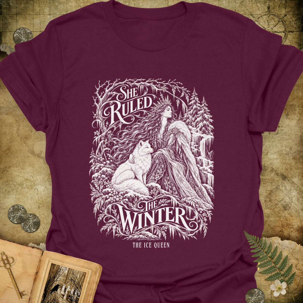 She Ruled Winter T-Shirt - Maroon