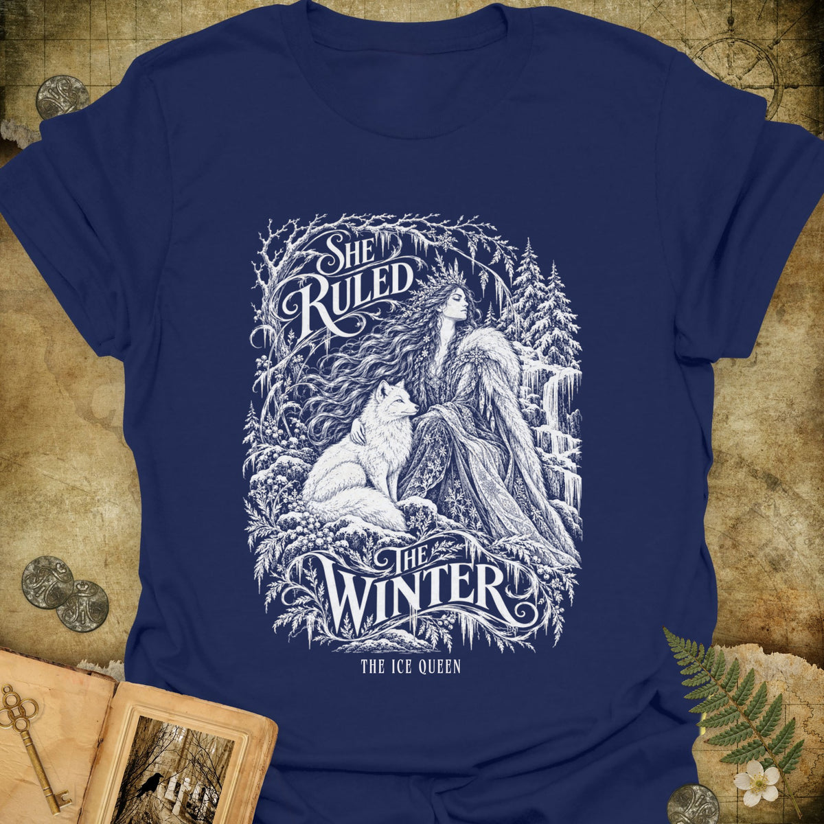 She Ruled Winter T-Shirt - Navy