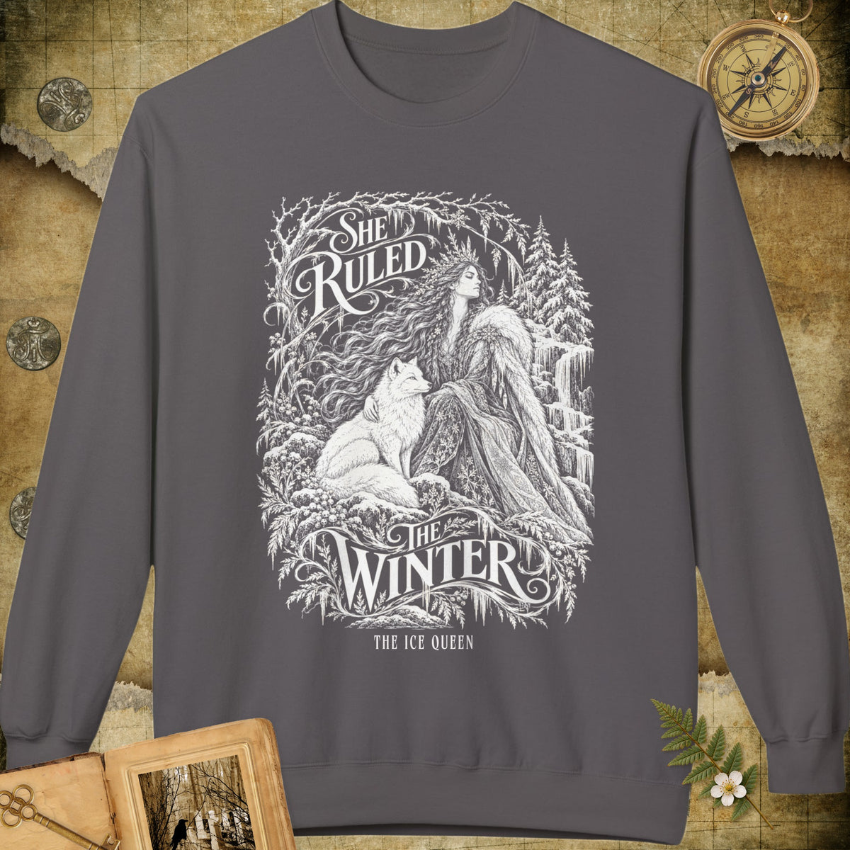 She Ruled Winter Sweatshirt - Charcoal