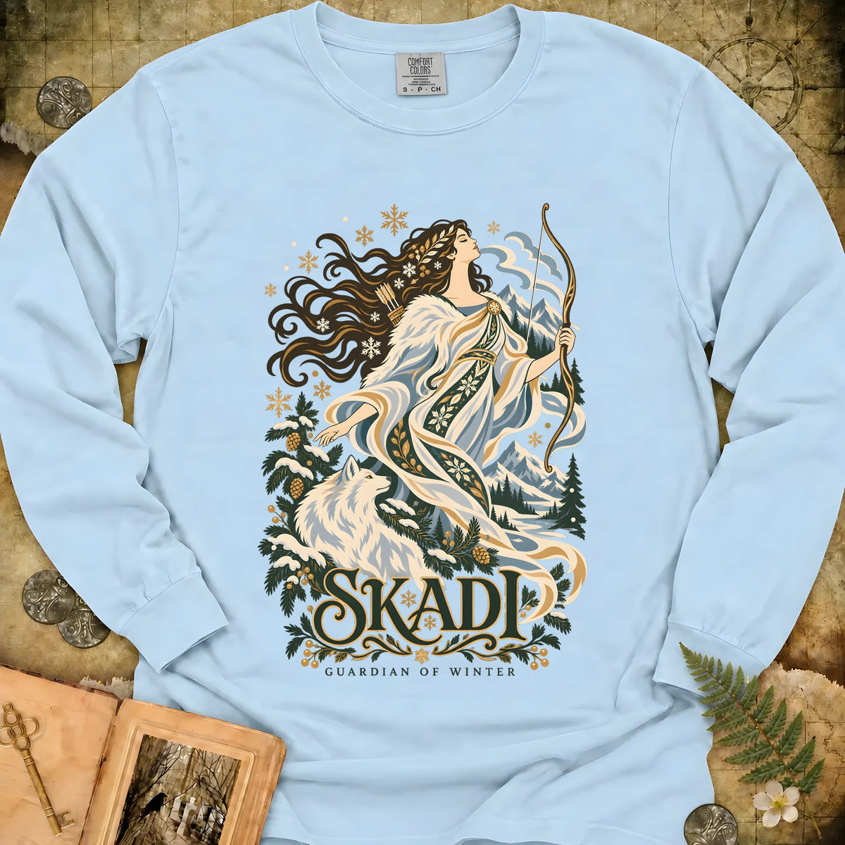 Skadi - Guardian Of Winter Long Sleeve T-Shirt - Chambray