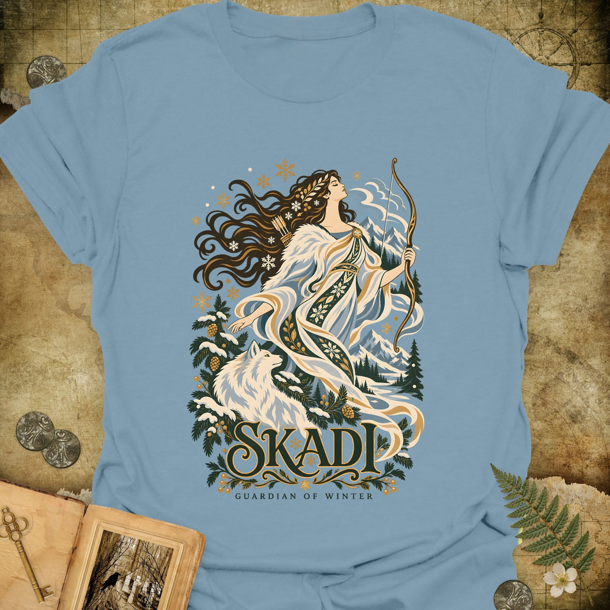 Skadi - Guardian Of Winter T-Shirt - Stone Blue