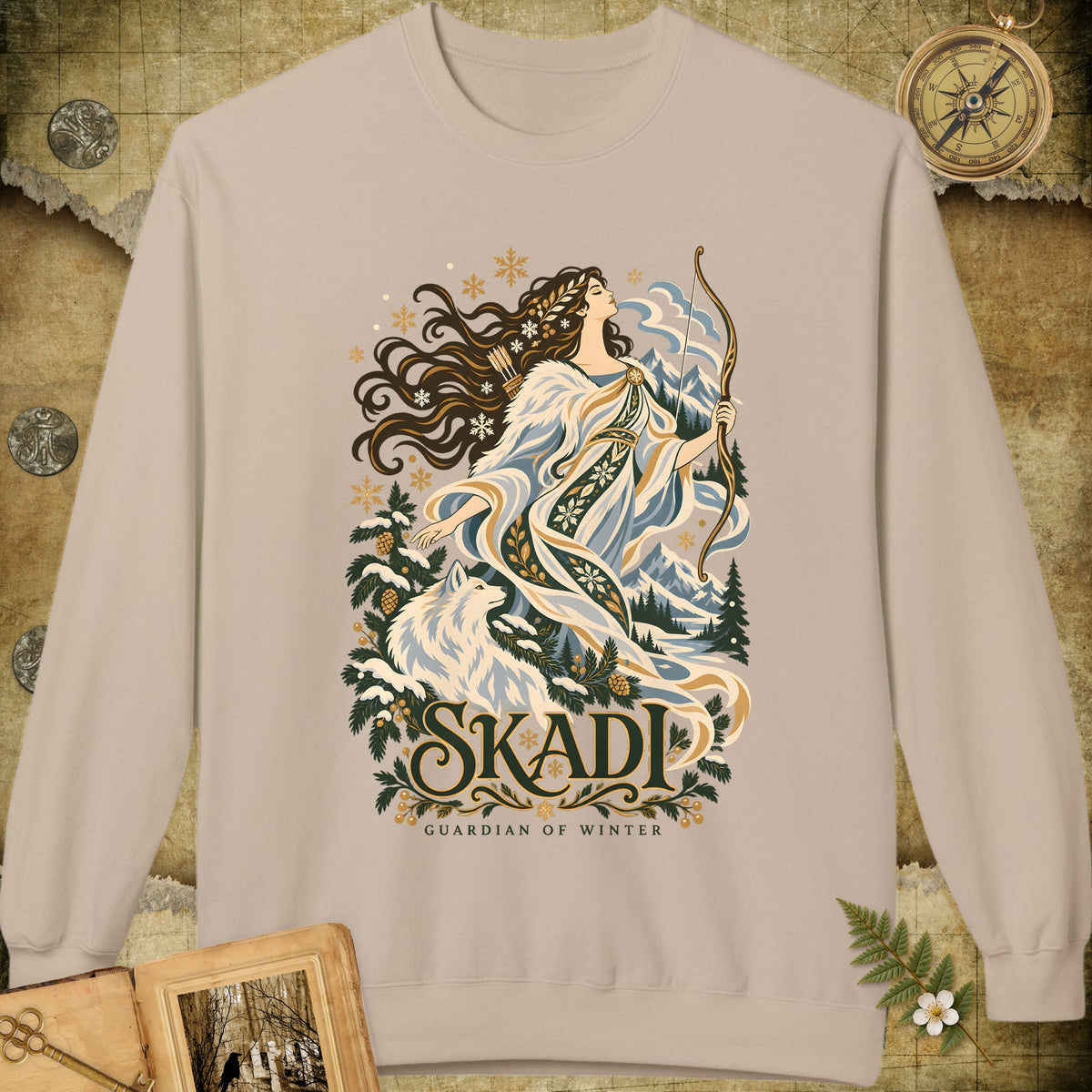 Skadi - Guardian Of Winter Sweatshirt - Sand