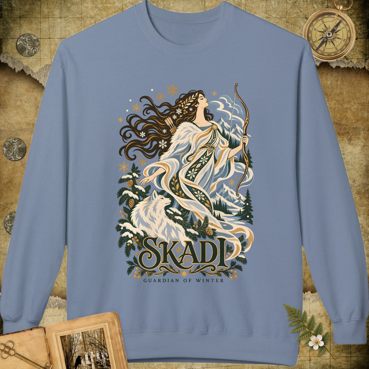 Skadi - Guardian Of Winter Sweatshirt - Stone Blue