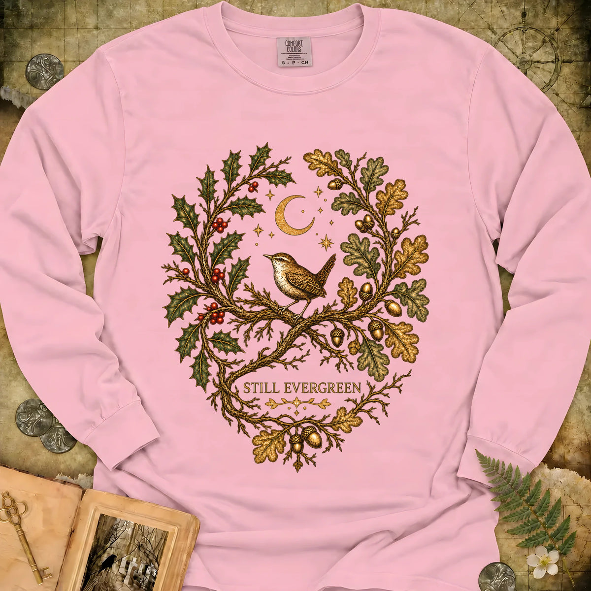 Still Evergreen Long Sleeve T-Shirt - Blossom