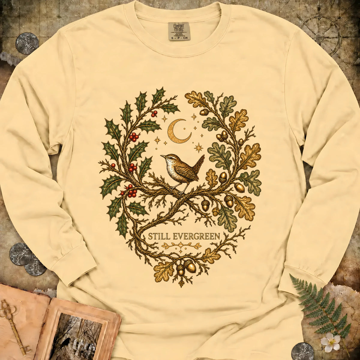 Still Evergreen Long Sleeve T-Shirt - Butter