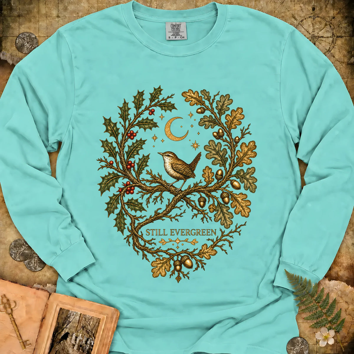 Still Evergreen Long Sleeve T-Shirt - Chalky Mint