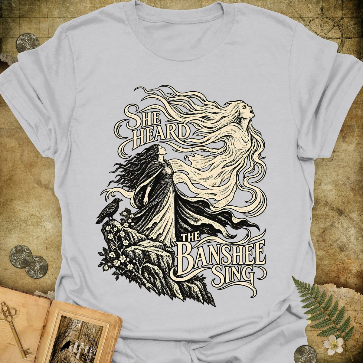 The Banshee Sings T-Shirt - Ice Grey