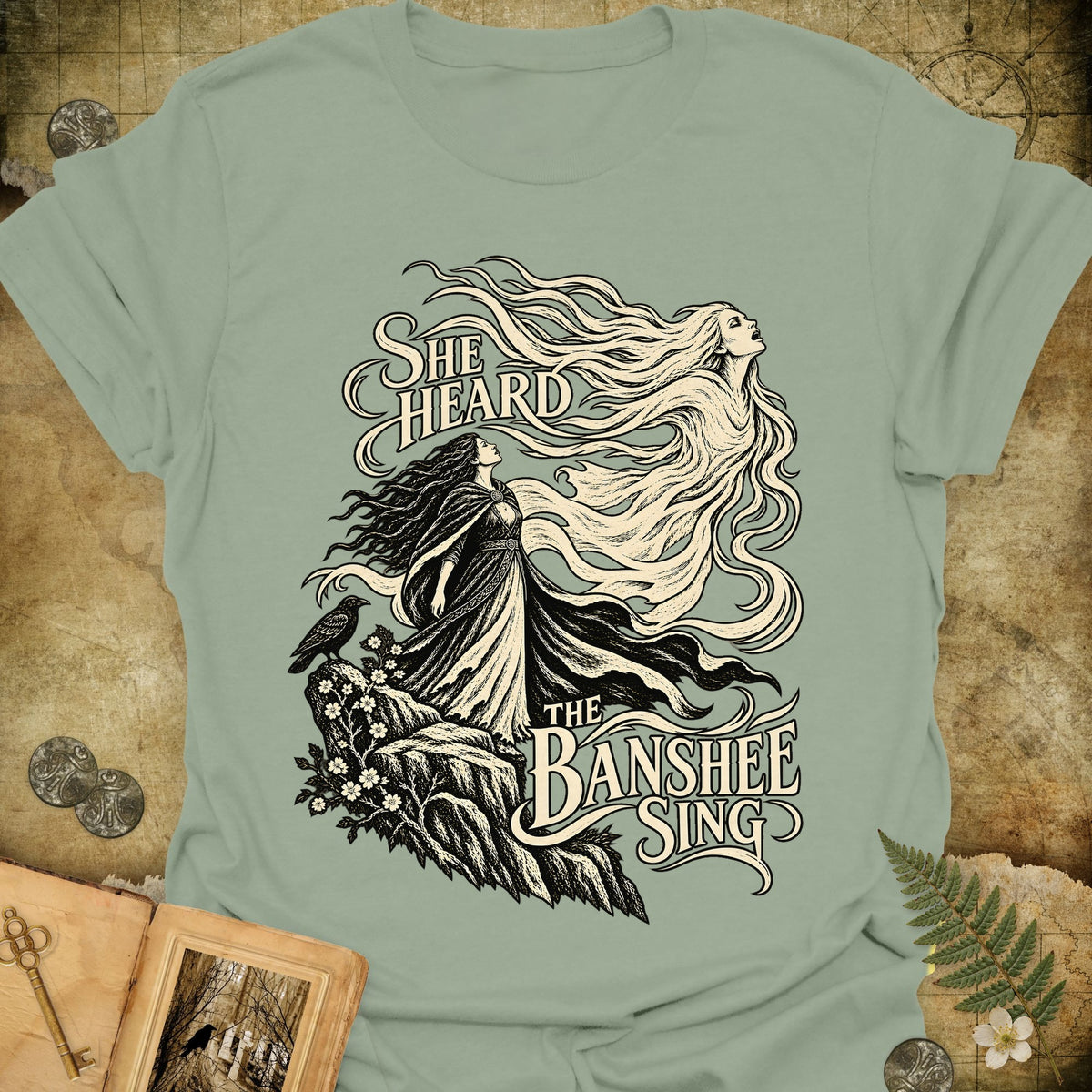 The Banshee Sings T-Shirt - Sage
