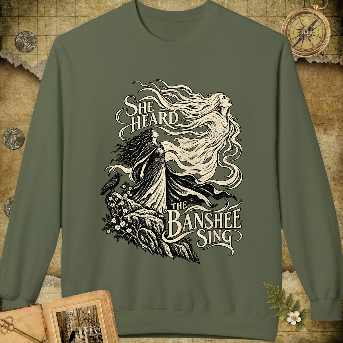 The Banshee Sings Sweatshirt - Military Green