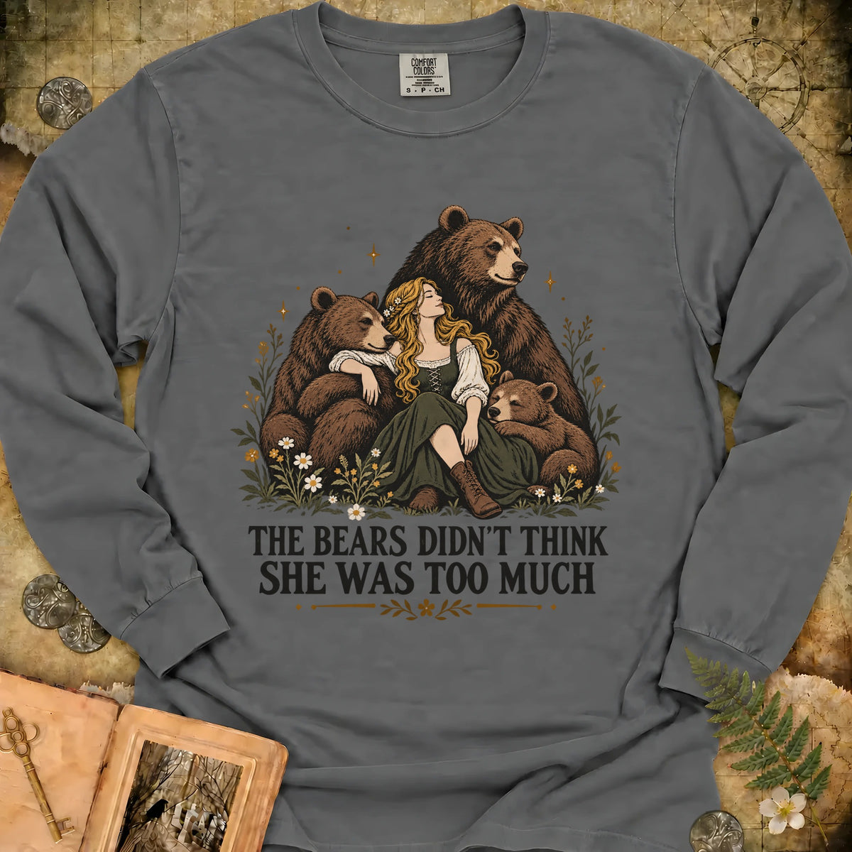 The Bears Long Sleeve T-Shirt - Granite