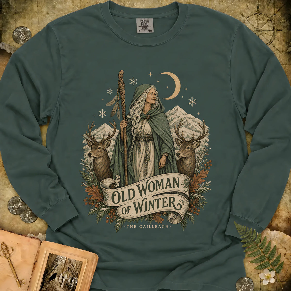 The Cailleach Long Sleeve T-Shirt - Blue Spruce