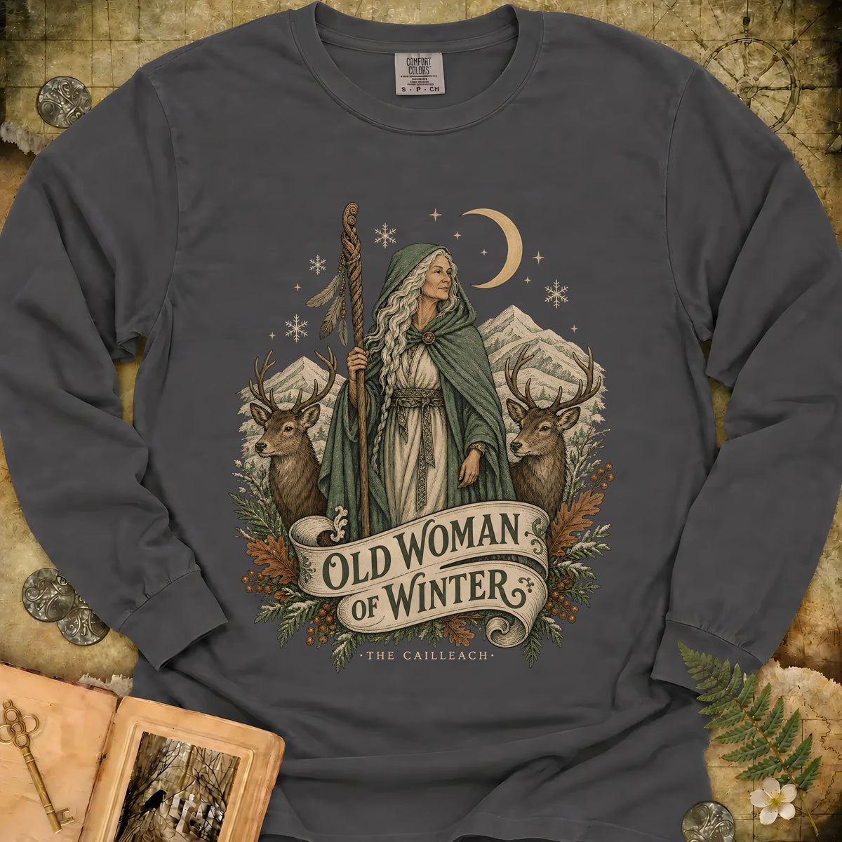 The Cailleach Long Sleeve T-Shirt - Pepper