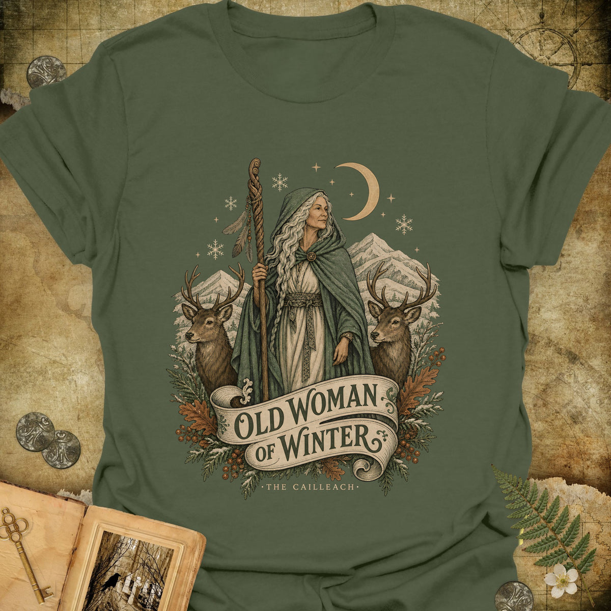 The Cailleach T-Shirt - Military Green