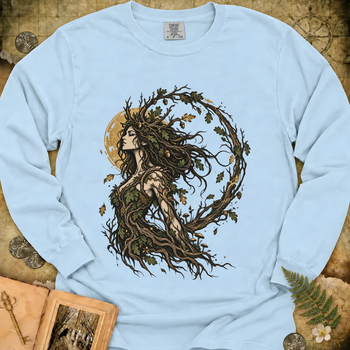 The Dryad Long Sleeve T-Shirt - Chambray