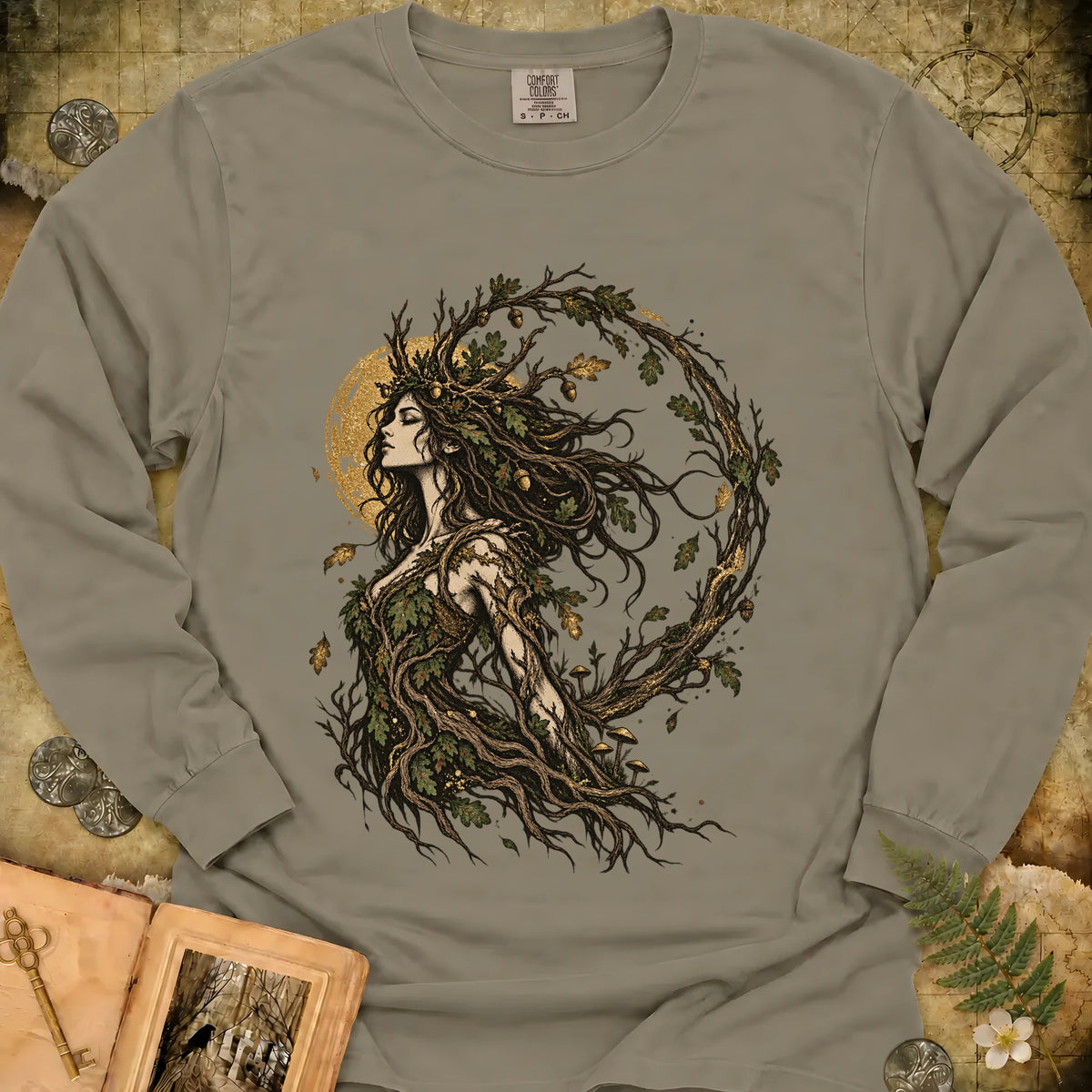 The Dryad Long Sleeve T-Shirt - Sandstone