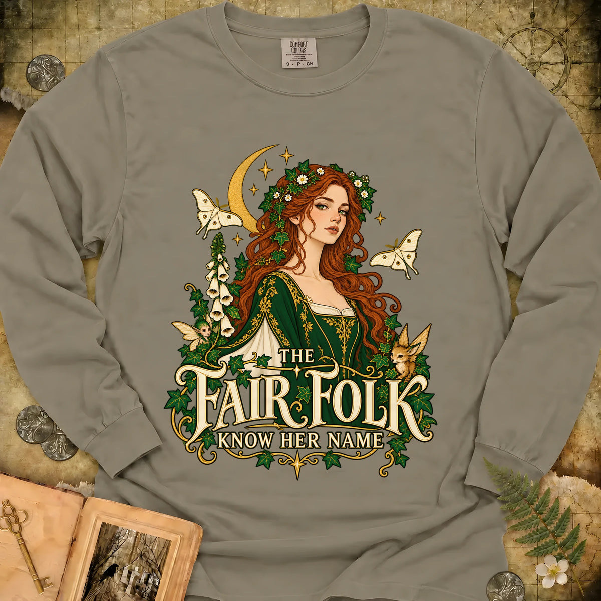 The Fair Folk Long Sleeve T-Shirt - Sandstone