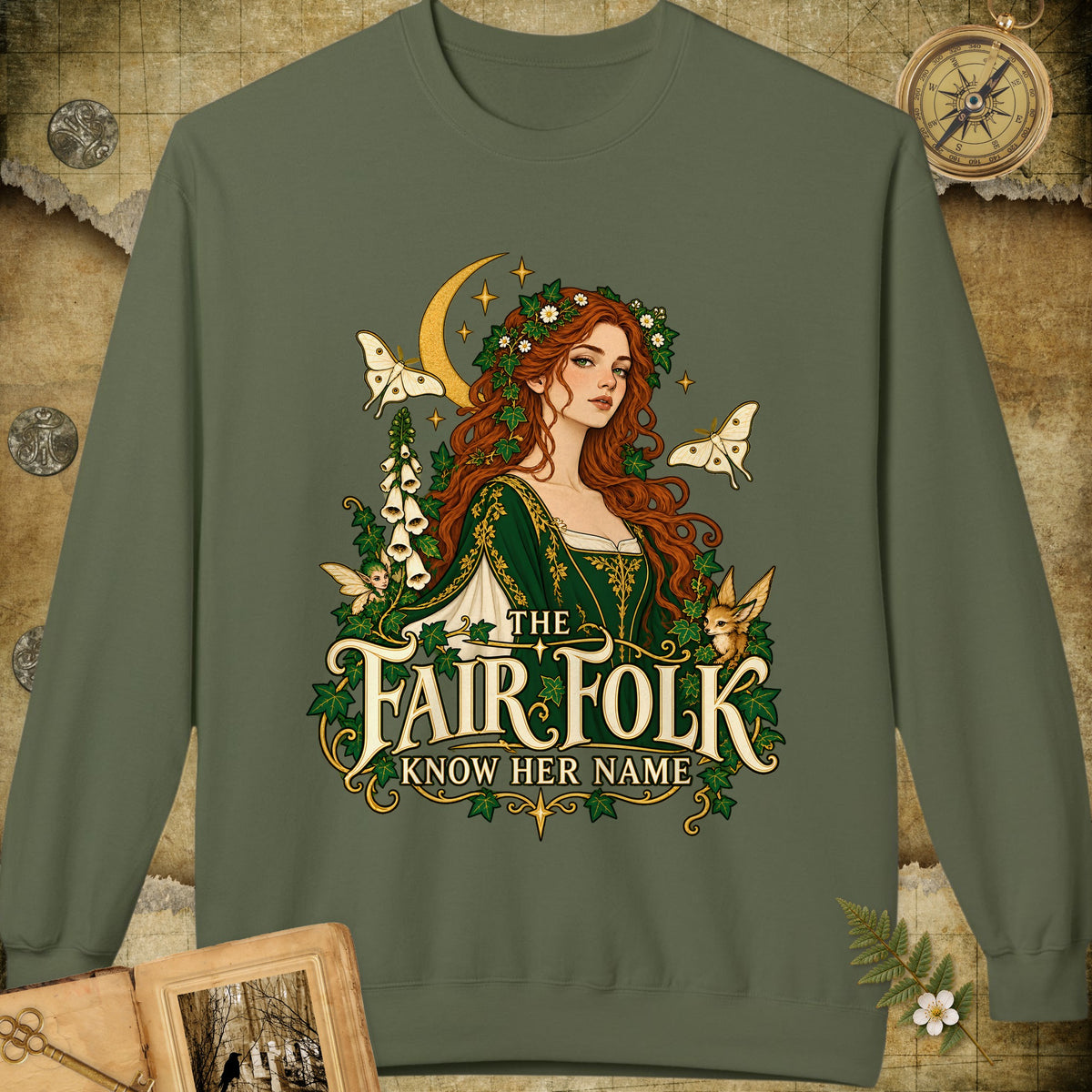 The Fair Folk Sweatshirt - Military Green