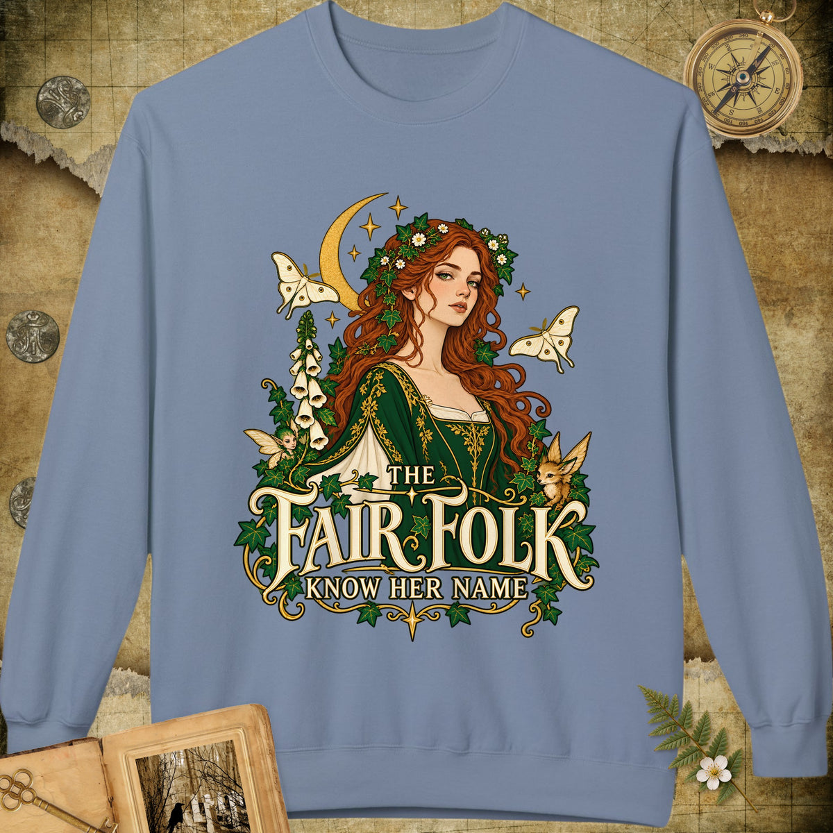 The Fair Folk Sweatshirt - Stone Blue
