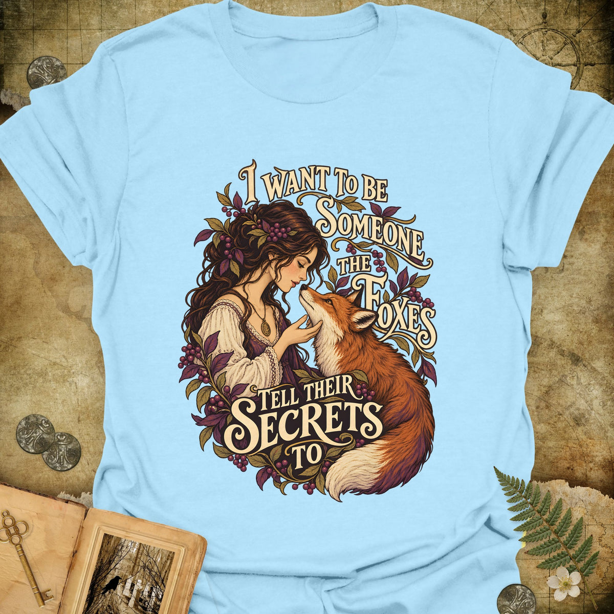 The Foxes Secrets T-Shirt - Light Blue