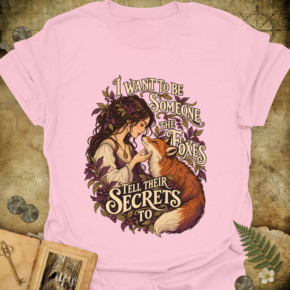 The Foxes Secrets T-Shirt - Light Pink