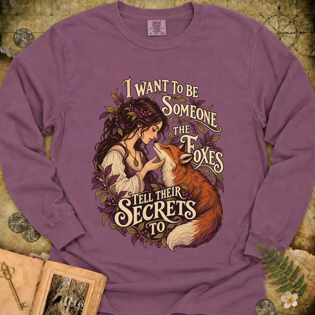 The Foxes Secrets Long Sleeve T-Shirt - Berry