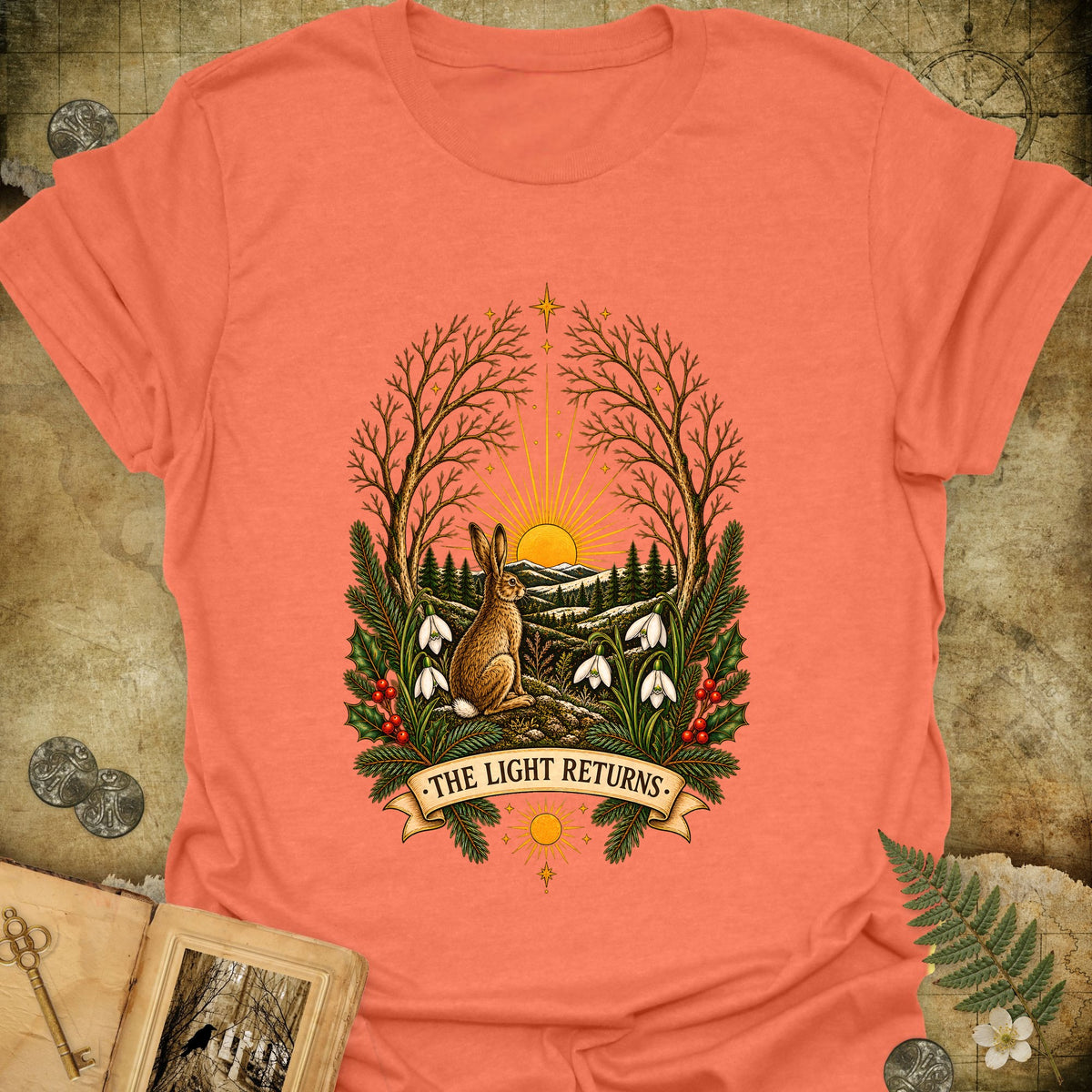 The Light Returns T-Shirt - Heather Orange