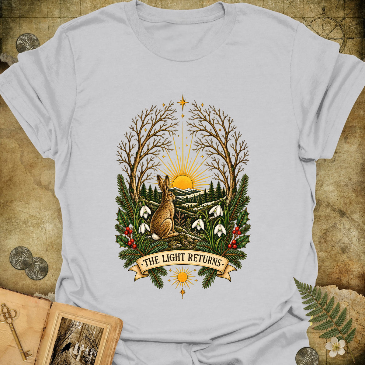 The Light Returns T-Shirt - Ice Grey
