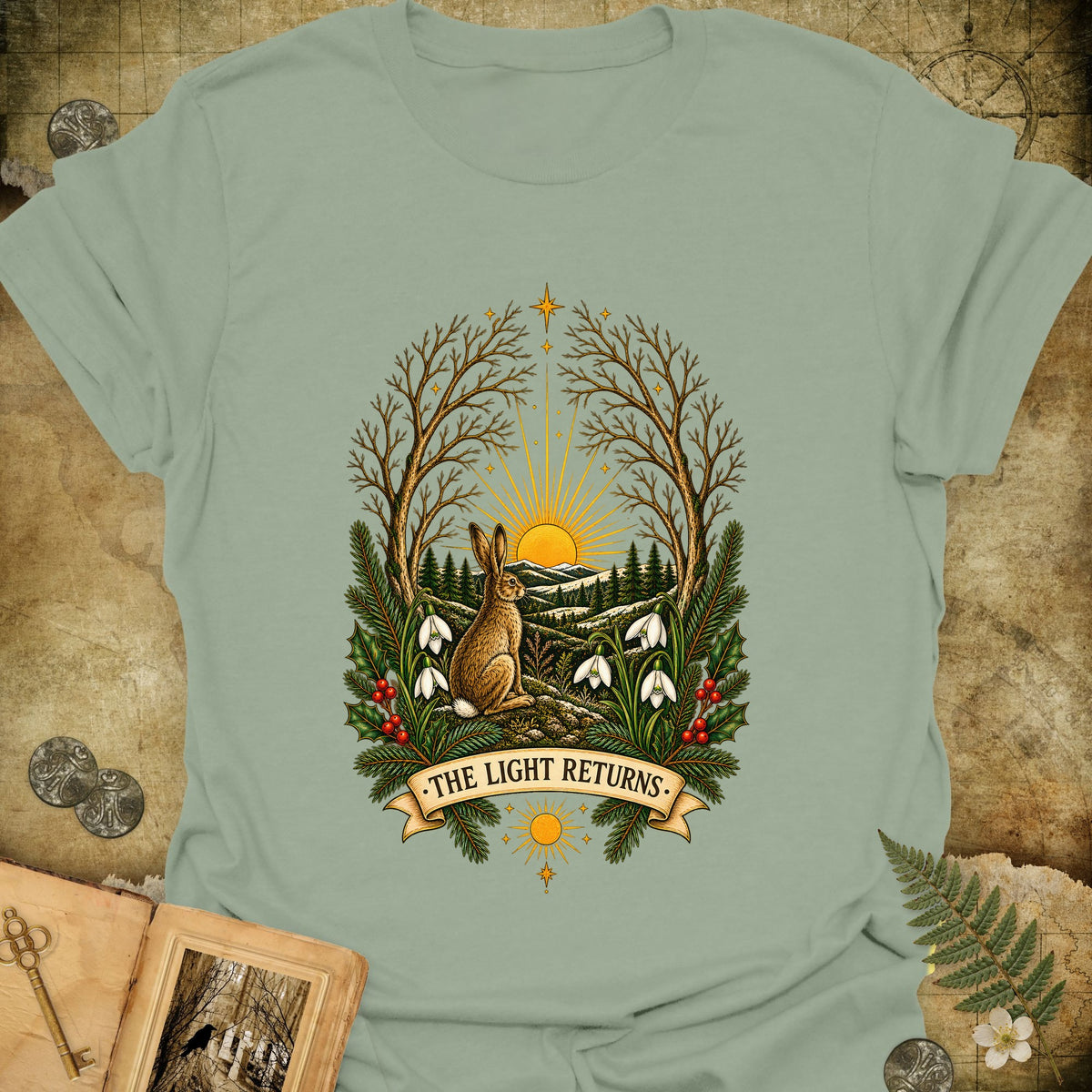 The Light Returns T-Shirt - Sage