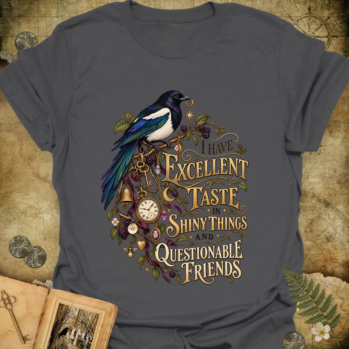 The Magpie Society T-Shirt - Charcoal