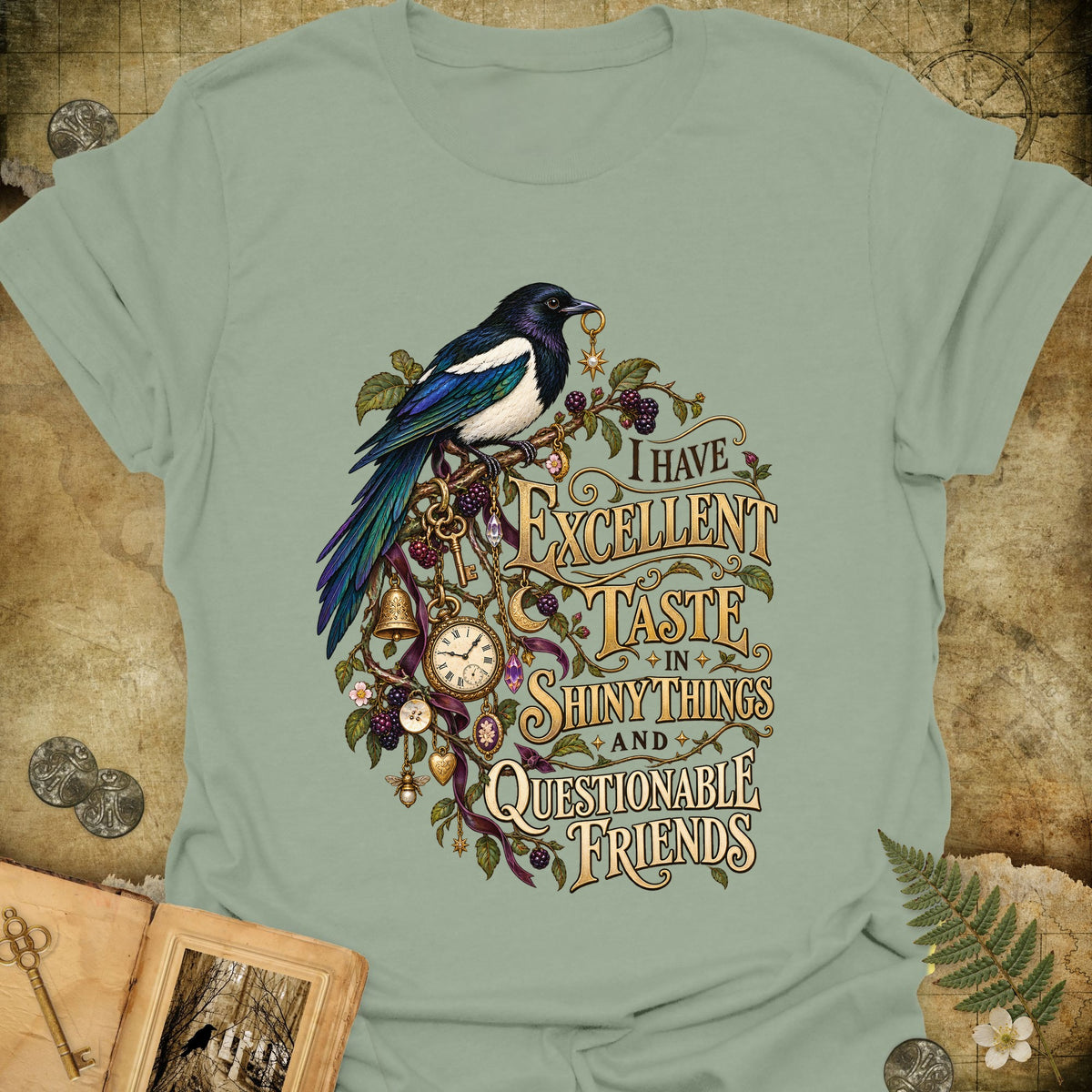 The Magpie Society T-Shirt - Sage