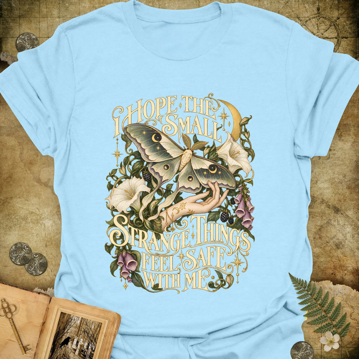 The Moth Whisperer T-Shirt - Light Blue
