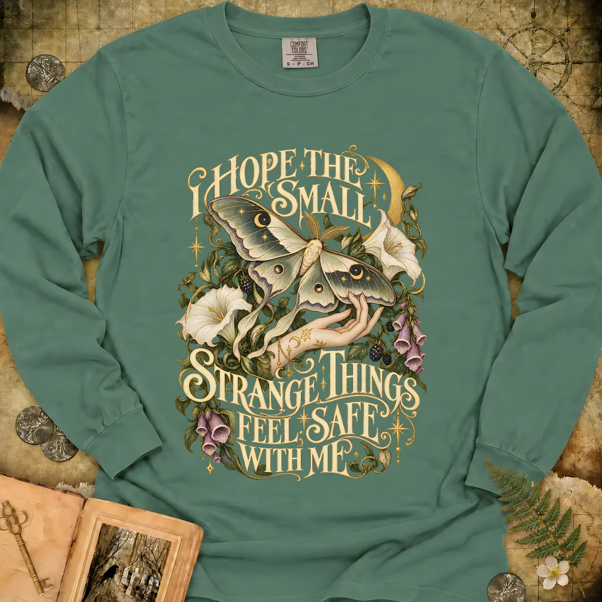 The Moth Whisperer Long Sleeve T-Shirt - Light Green