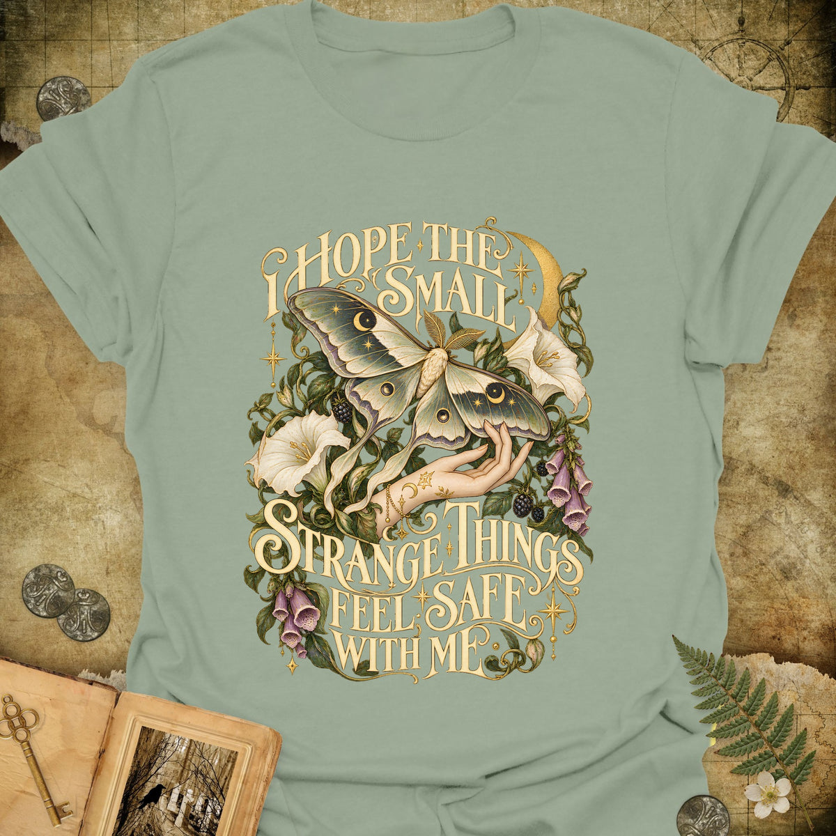 The Moth Whisperer T-Shirt - Sage