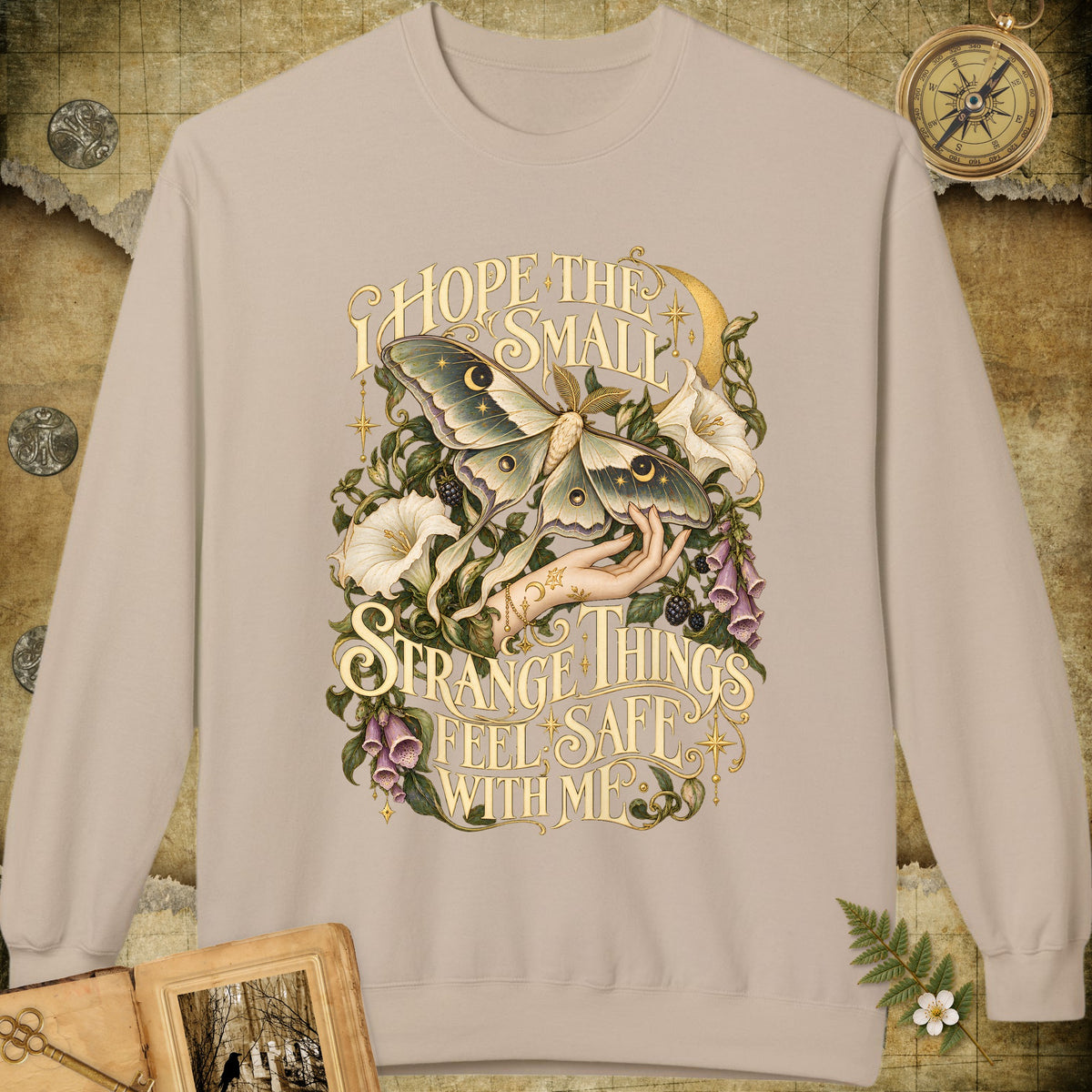 The Moth Whisperer Sweatshirt - Sand