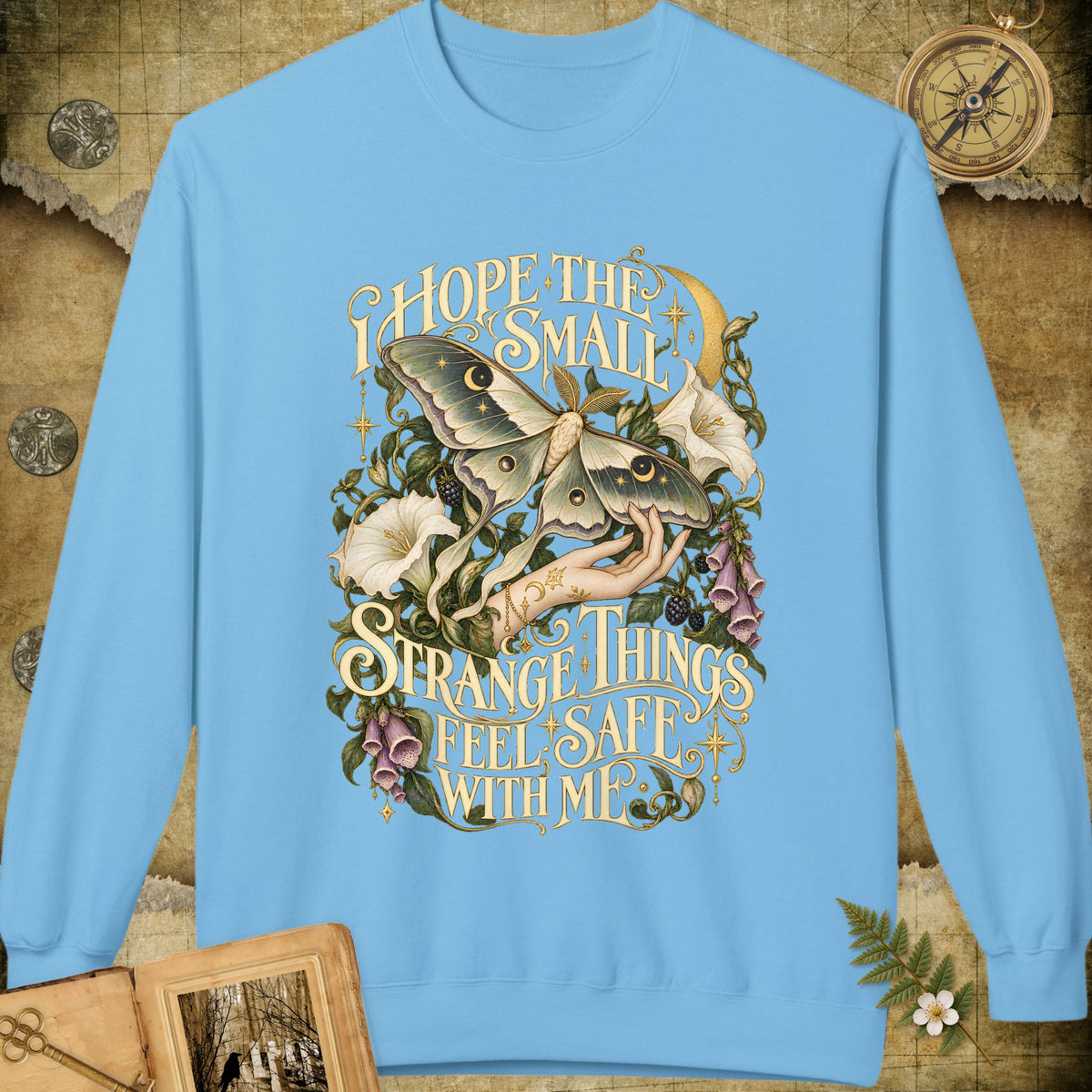 The Moth Whisperer Sweatshirt - Sky