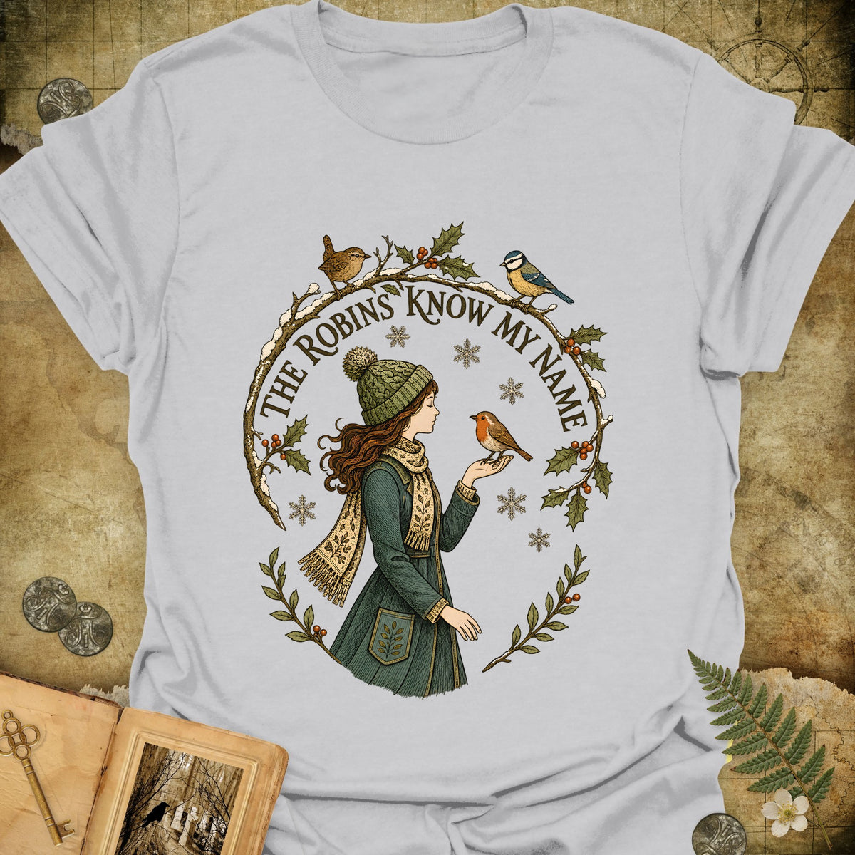 The Robins Know My Name T-Shirt - Ice Grey