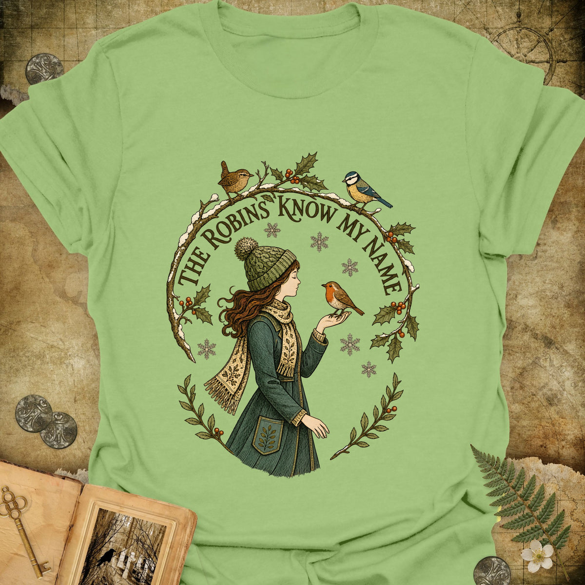 The Robins Know My Name T-Shirt - Kiwi