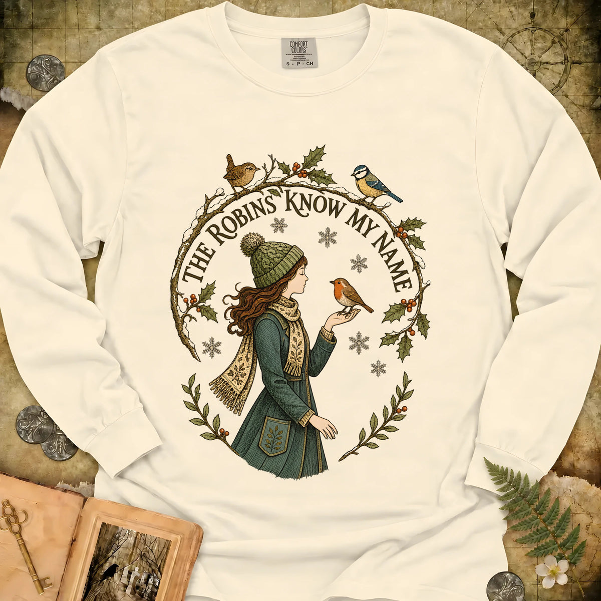 The Robins Know My Name Long Sleeve T-Shirt - Ivory