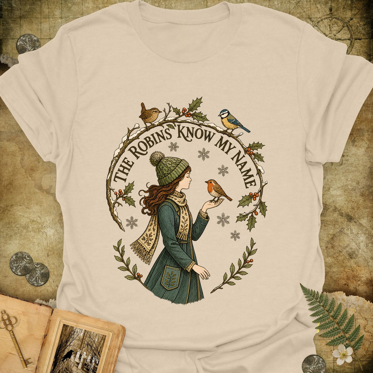 The Robins Know My Name T-Shirt - Sand