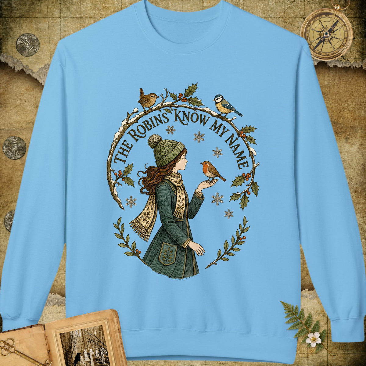 The Robins Know My Name Sweatshirt - Sky