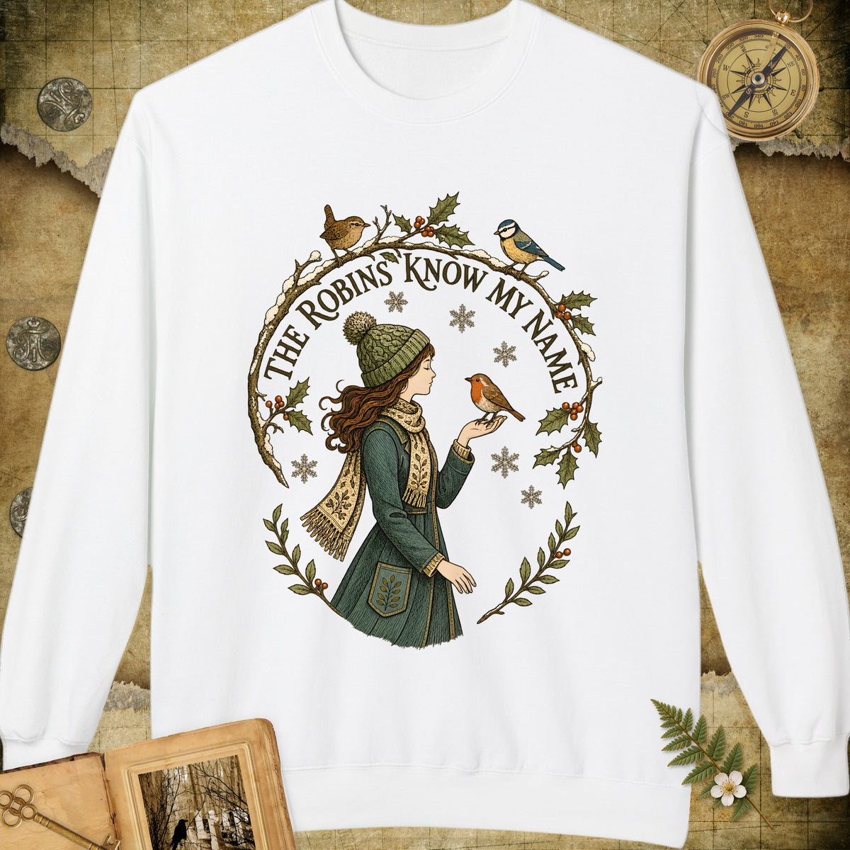 The Robins Know My Name Sweatshirt - White