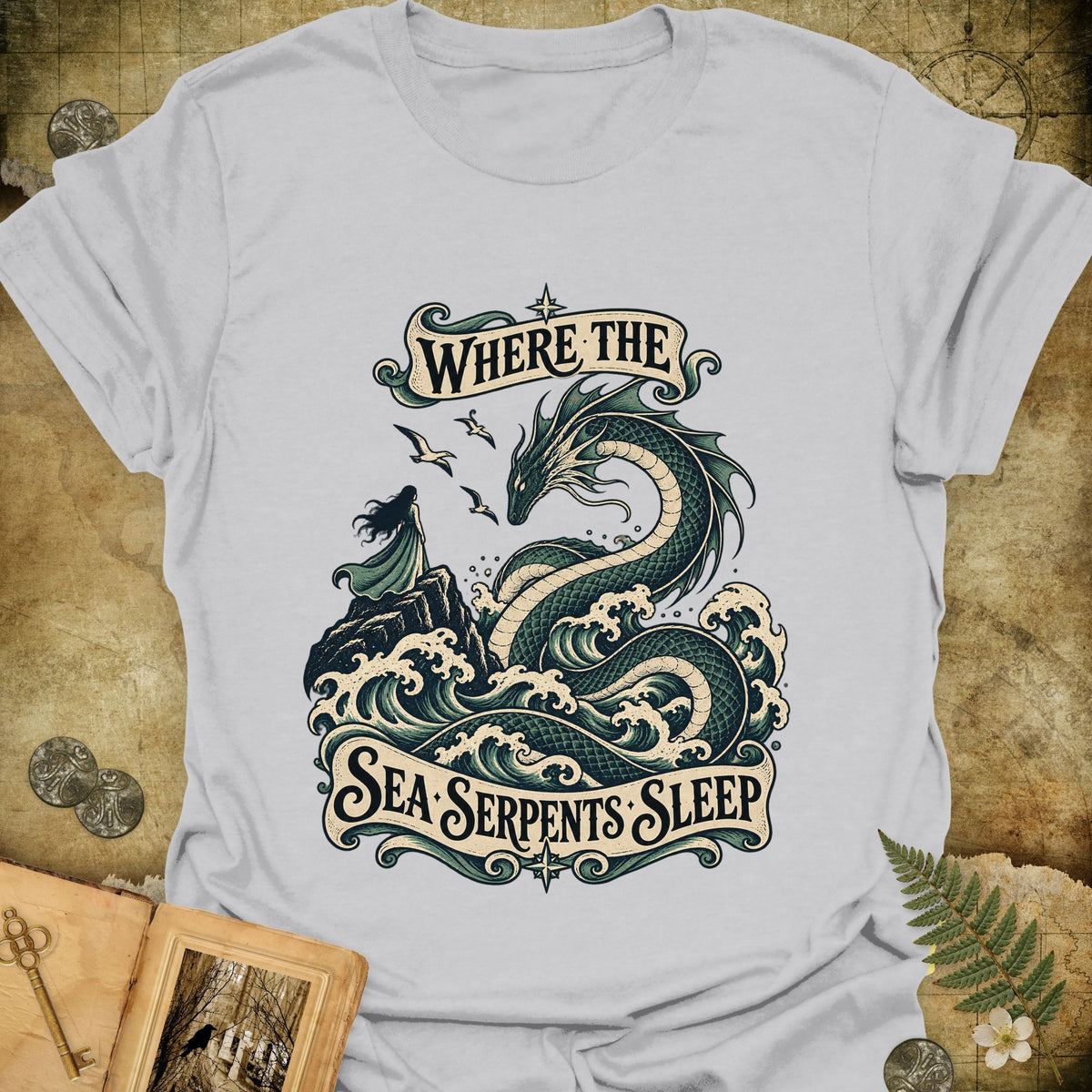 The Sea Serpents T-Shirt - Ice Grey